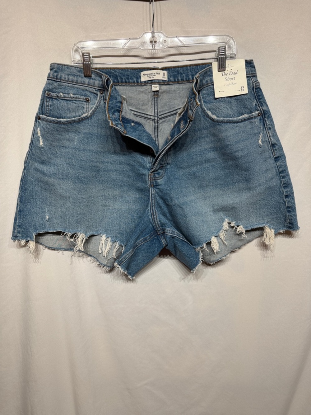Abercrombie & Fitch The Dad Short High Rise Curve Love Denim Shorts 33 - Picture 4 of 8